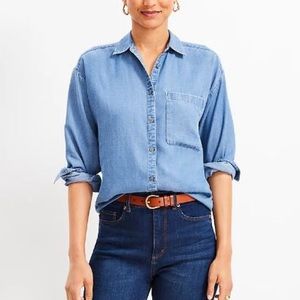 LOFT Chambray Oversized Everyday Shirt